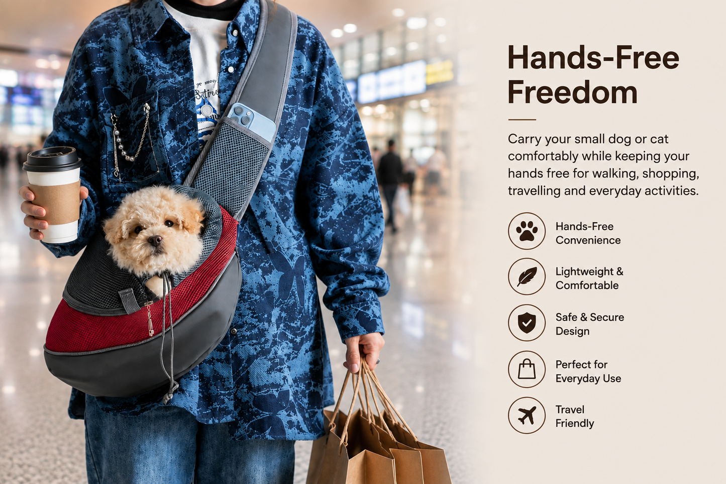 Hands Free Pet Satchel Bag