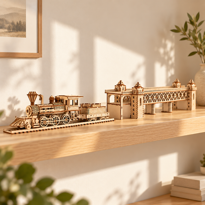 DIY Wooden Train Model Building Kit
